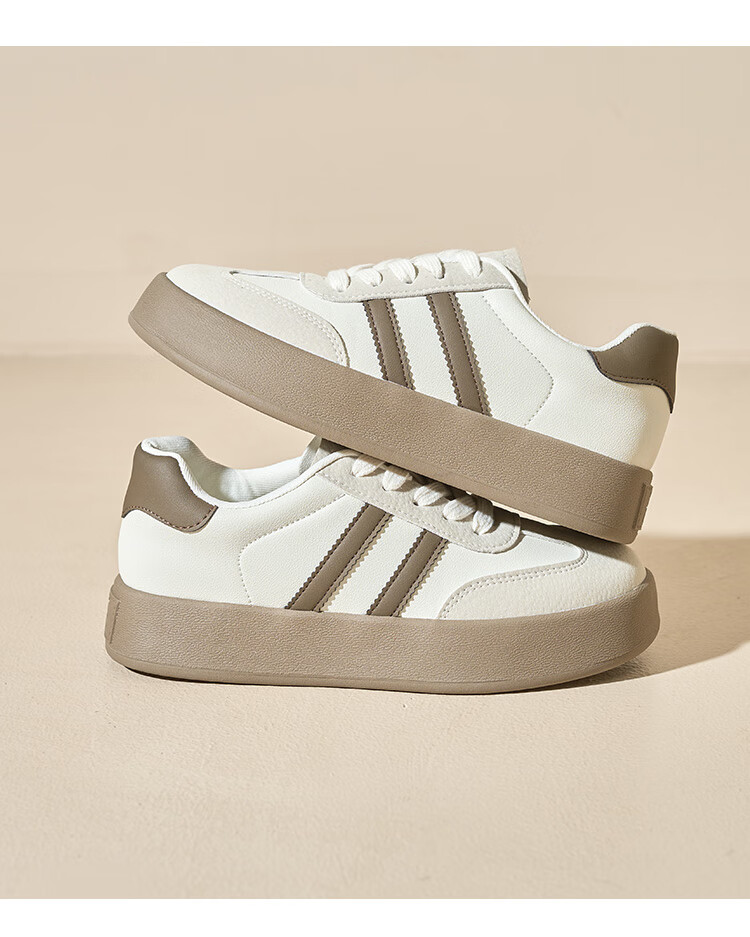 Dusto Women's Shoes, 2026 Spring New Style, Retro White Sneakers, Flat Casual Shoes, Women's Sports Skateboard Shoes 6