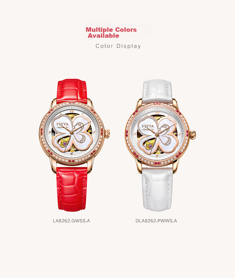 FIYTA Classic "White Moonlight" Mechanical Movement Steel Strap Business Elegant Women's Watch, Holiday Birthday Gift 8
