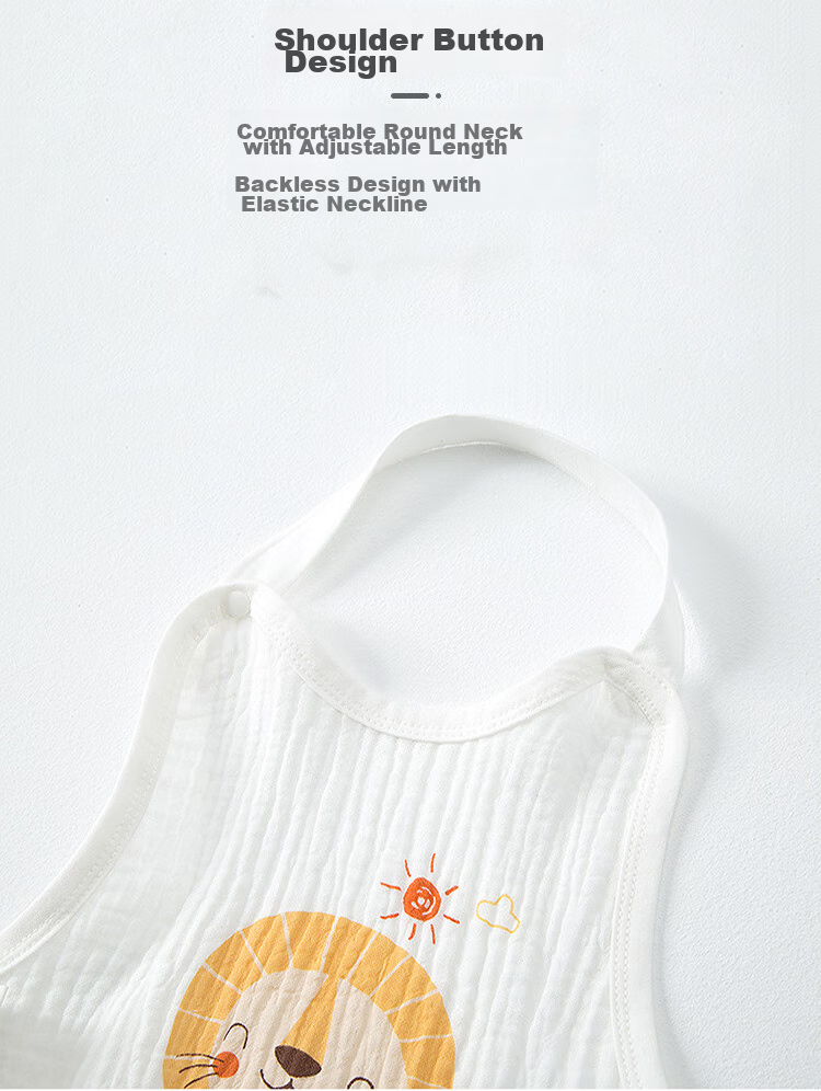 9I9 Baby Belly Cover, Summer Thin Pure Cotton Gauze, Newborn Belly Protection Vest, Infant Sleeping Bag, Onesie, 2-Piece Set, A302 8