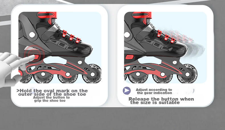 SWAY Roller Skates for Children, Inline Skates Set with Adjustable Wheels for Boys And Girls, Roller Skates for Beginners And Older Kids S7 12