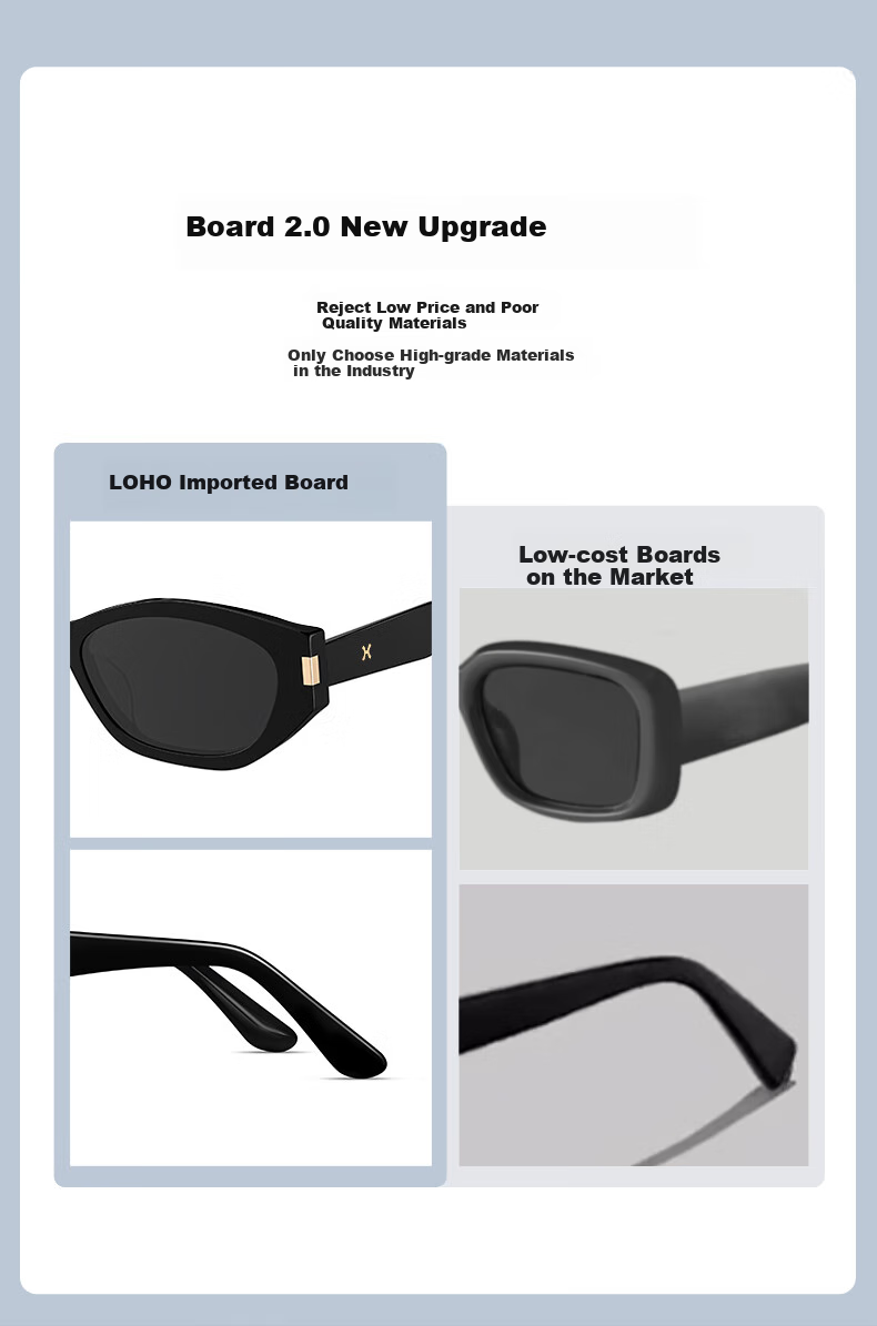 LOHO Polarized Retro Cat-Eye Sunglasses for Women, High-End Driving-Specific Narrow Frame Glasses for Men, UV Protection Sunglasses, Eye-Catching And Protective 6