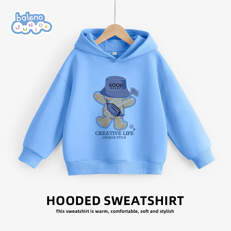 Baleno Boys' Sweatshirt, Spring And Autumn Thin Cartoon Cool Pullover, Children's Autumn Hooded Sports Top