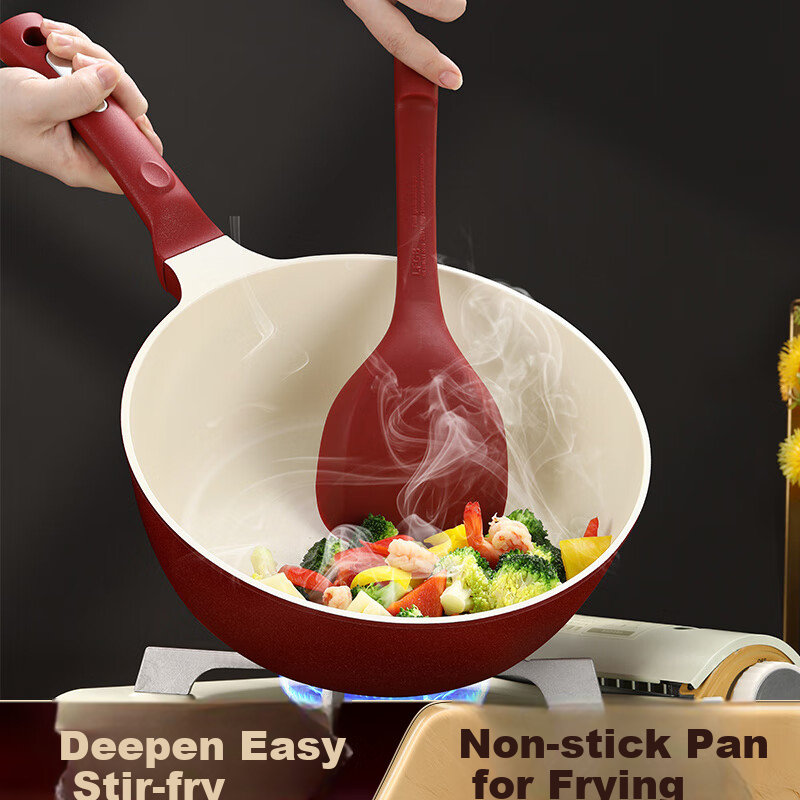 SSN Titanium Ceramic Flat Bottom Frying Pan, Non-Stick Ceramic Skillet, Pancake Griddle, Egg Pan, Small Frying Pan for Gas Stove And Induction Cooker 6
