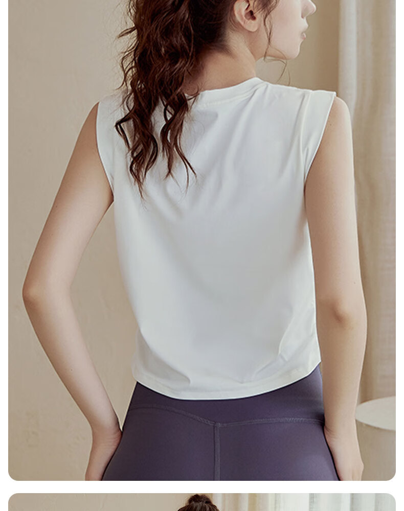 XUEXIMAN Yoga Wear for Women, Loose-Fitting Sports Tank Top, Summer Short Style, Sexy Cover-Up, Training Running Fitness Sleeveless Top Vest 7