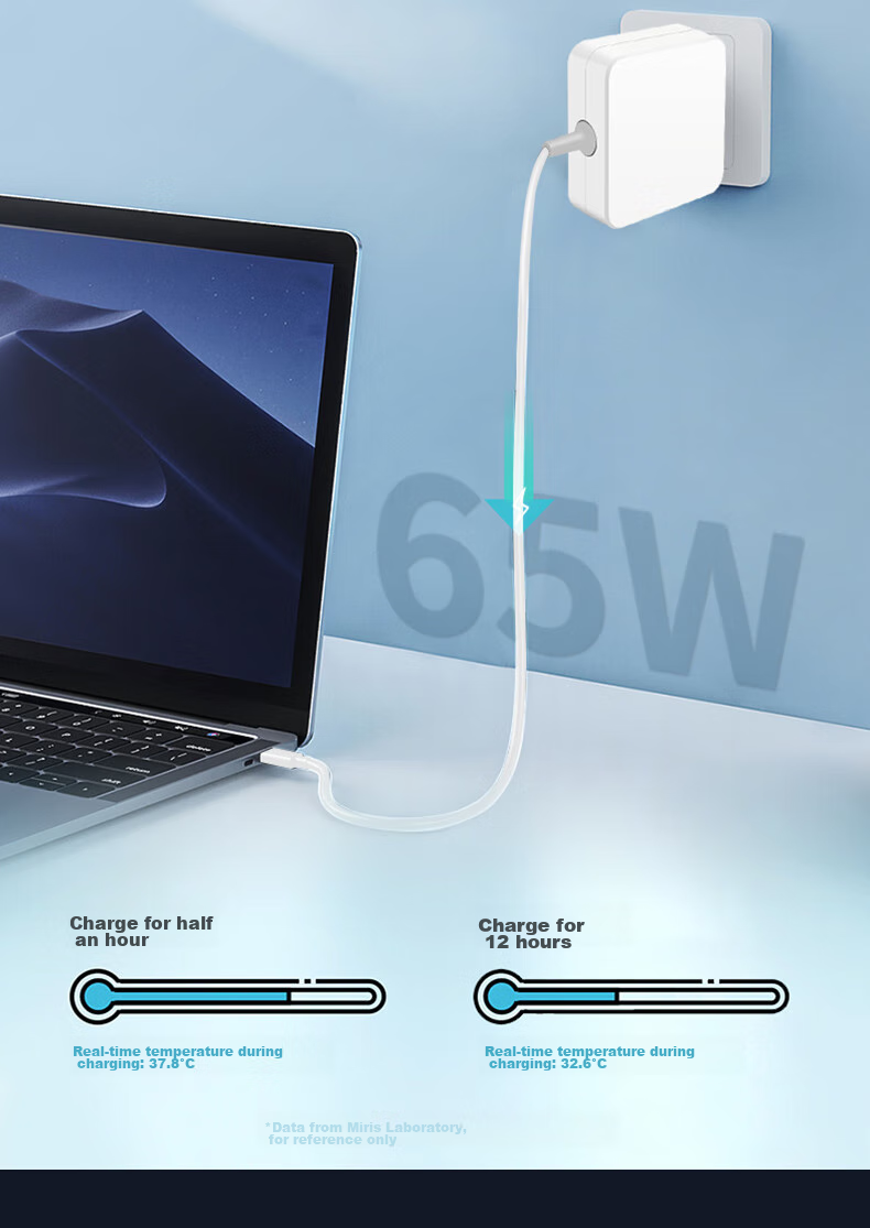 Mryc Suitable for Huawei/Xiaomi Laptop Charger, 65W Type-C Power Adapter Cable, Fast Charging for Honor Magic, Redmi Charging Cable, Matebook13 5