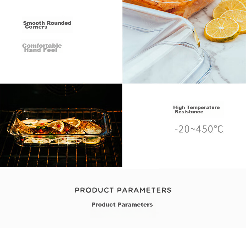 FOR BAKE Square Glass Baking Dish High Borosilicate Heat-Resistant Glass Baking Tray for Oven And Microwave-Safe Serving Dish 8