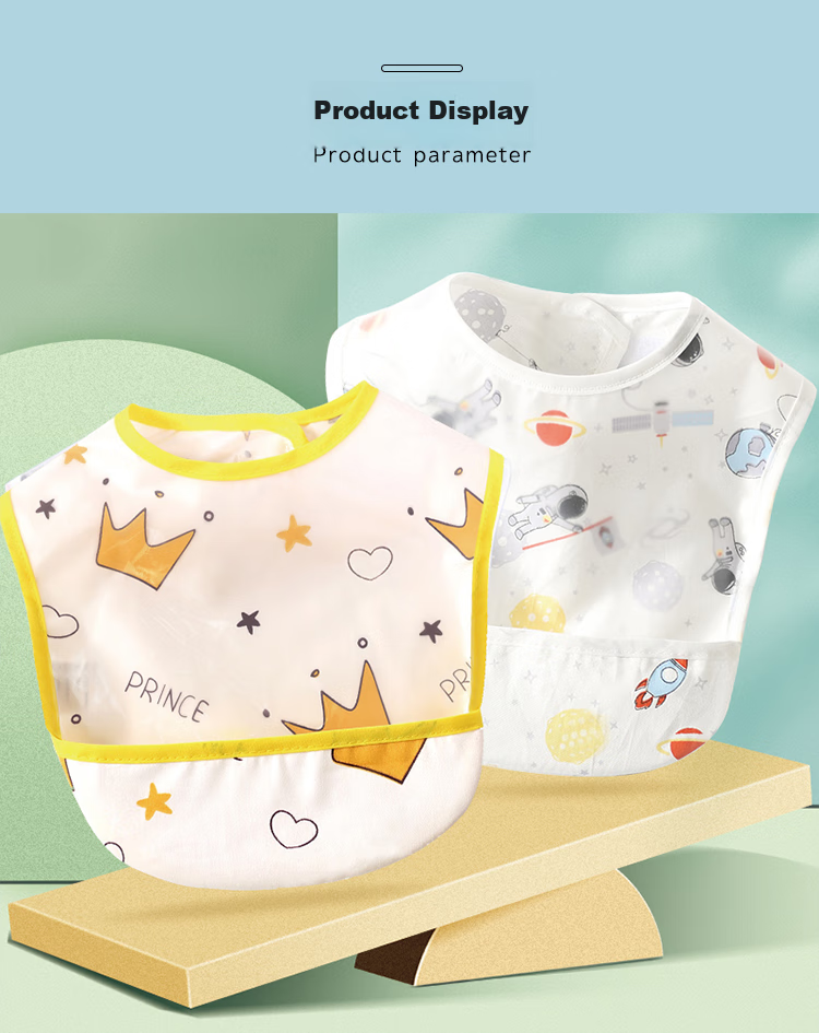 9I9 Baby Bib, Infant Feeding Bib, Pure Cotton Waterproof Anti-Dirt Drool Bib, Soft Eating Bib, Coverall, 2 Pieces A464 11