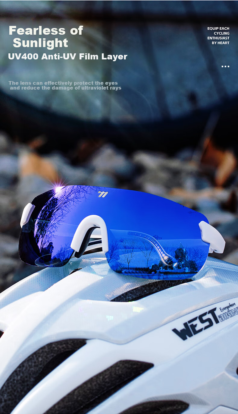 WestBiking Windproof And UV-Resistant Lightweight Cycling Glasses, Transparent Photochromic - Black Frame 2