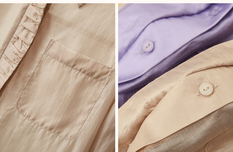 Dme [Smooth And Silky] Spring And Autumn Commute Light Luxury Tencel Shirt, Lapel Design, Pleated Long-Sleeve Blouse for Women Top 8