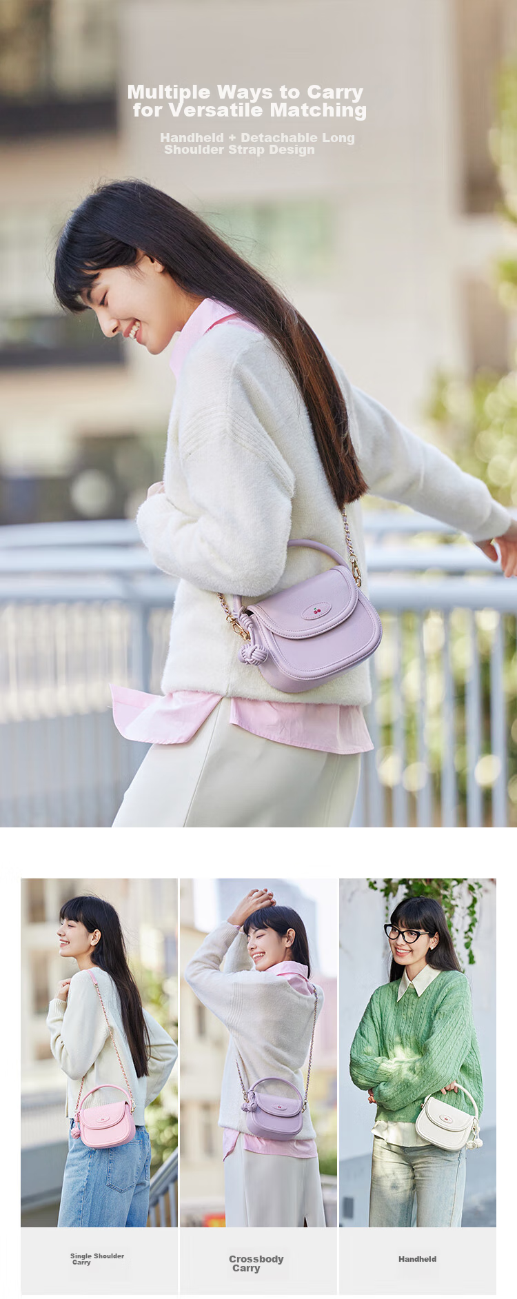Semir Cherry Saddle Bag Series Women's Handbag, Exquisite Tote Bag, Cute Crossbody Bag, Birthday Gift, 105124153019 5