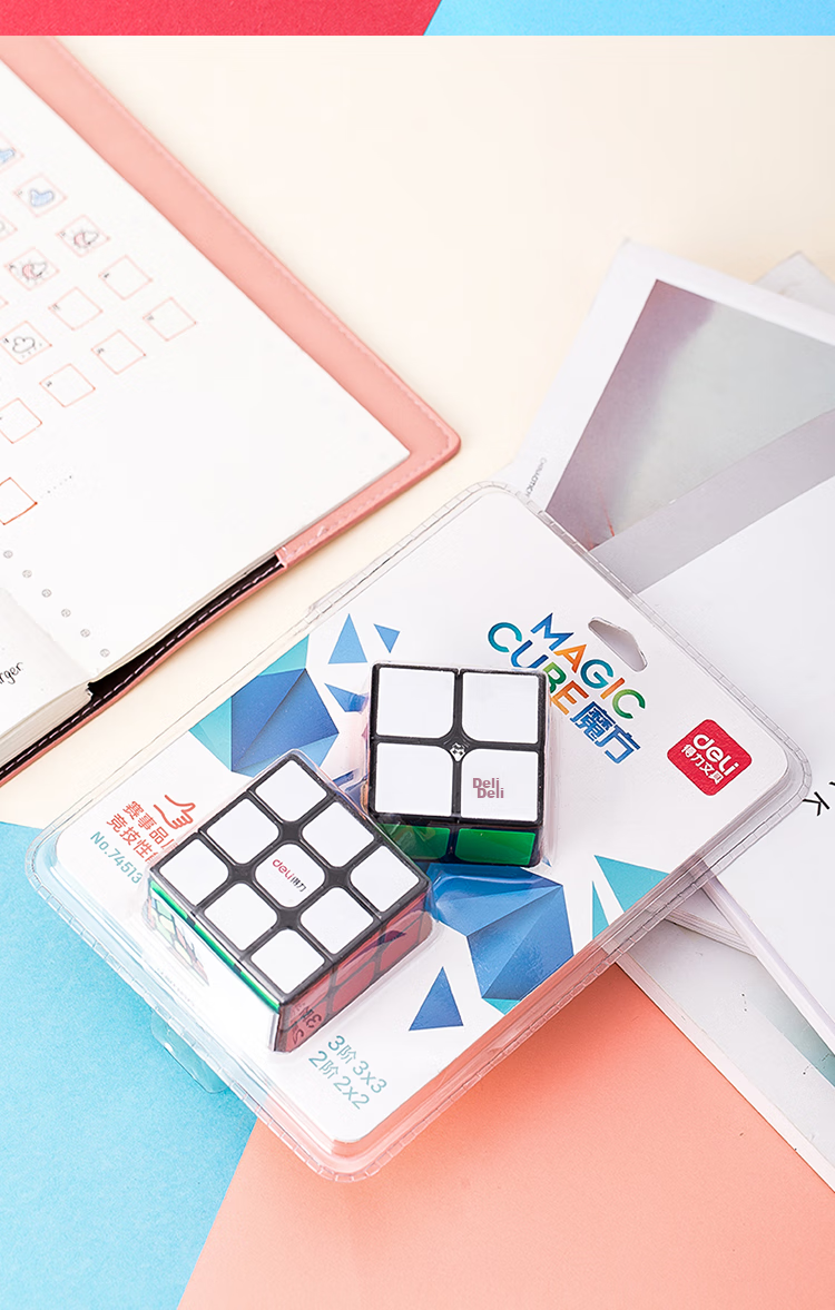 Deli Children's 2x2 And 3x3 Rubik's Cube Set, Stress-Relieving Smooth Birthday Gift Toy 74513 6