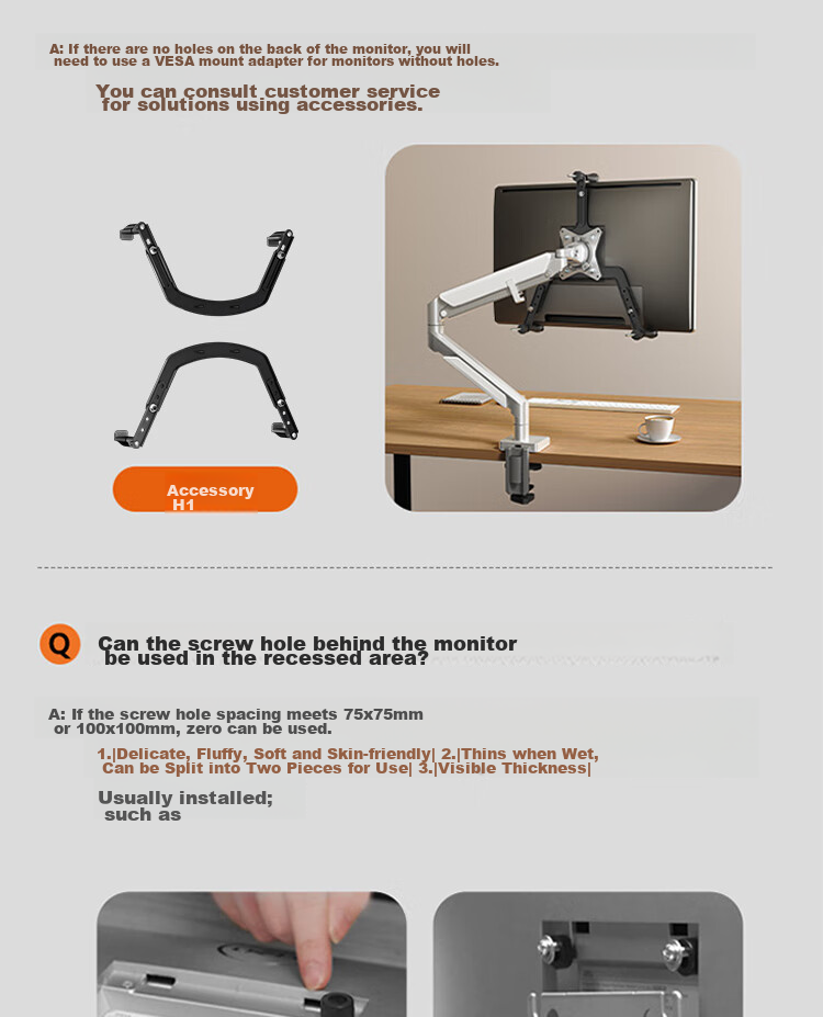 KALOC Monitor Stand, Monitor Arm, Mechanical Arm Display Stand, Computer Stand, Monitor Suspension Arm Bracket, Inverted Monitor Stand, Computer Desk Bracket DH100 21