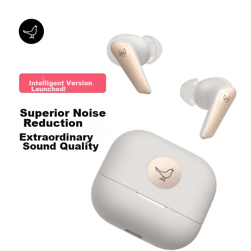 LIBRATONE Bird Earphones AIR+ 3rd Generation Smart Noise-Cancelling True Wireless High-End Bluetooth Headphones, High Performance And Stylish Apple Earphones for Huawei, Rock Gold (Including Care+ Service)