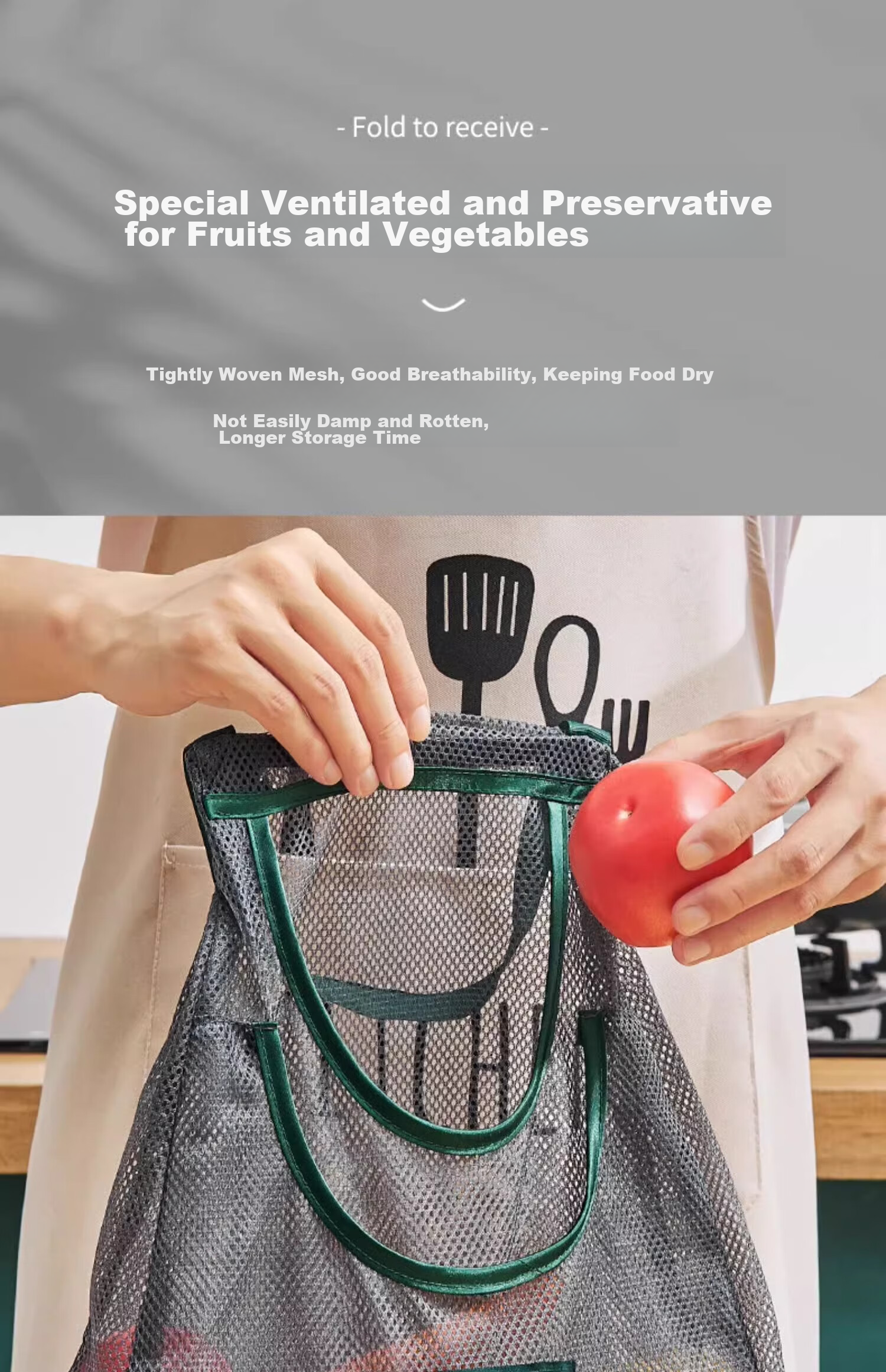 Jiadu Kitchen Storage Bag, Onion Ginger Garlic Storage Basket, Wall-Mounted Vegetable Basket, Storage Rack, Garlic Storage Hanging Bag, Storage Organizer 6