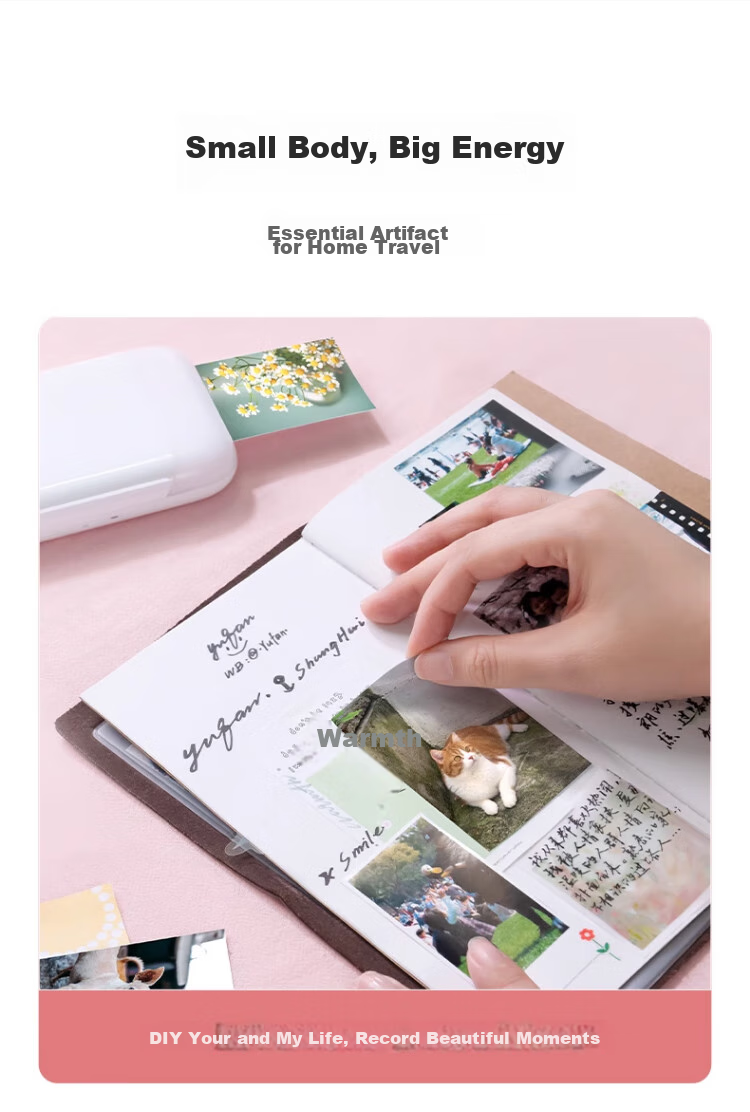 Jiyin Pocket Photo Printer Mobile Instant Camera AR Video Voice Wireless Bluetooth Home Portable Inkless Photo Printer Cloud White ZPP110 Holiday Gift 13