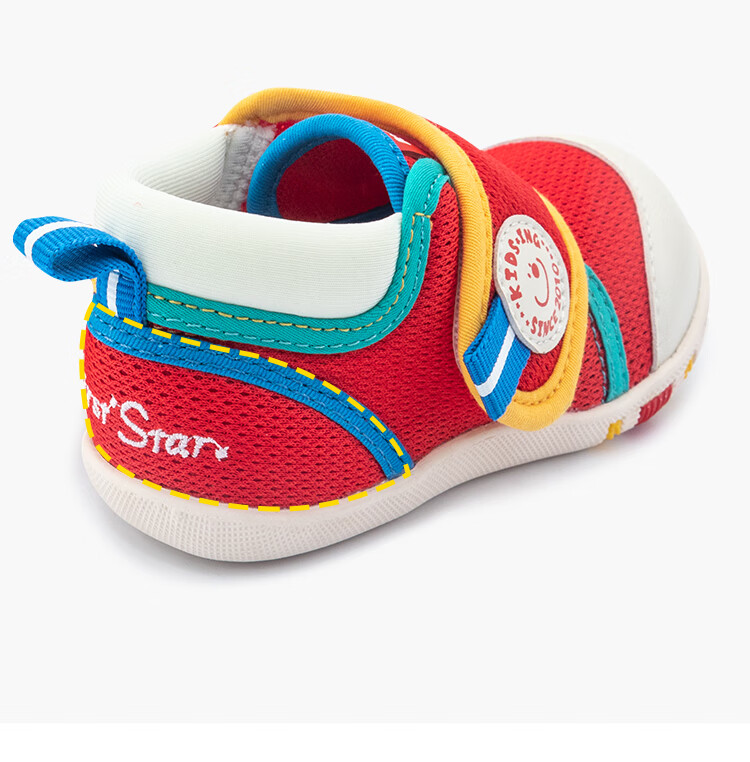 Kids.ing Kaidixing Toddler Shoes, Stage 1 Spring And Summer, for 1-2 Year Old Infants, Boys And Girls, Mesh Anti-Slip Soft Sole Shoes, Red, Size 21 13
