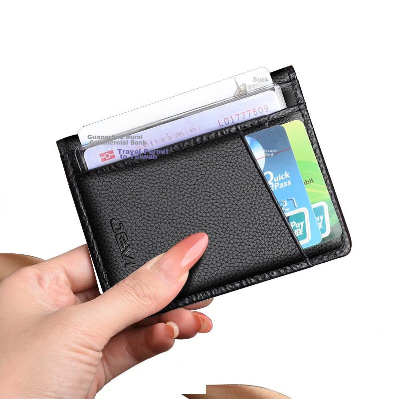 JEVI Genuine Leather Ultra-Thin Card Holder for Men And Women with Multiple Card Slots, Mini Wallet, Driver's License Holder, Simple ID Holder, Top-Grain Leather