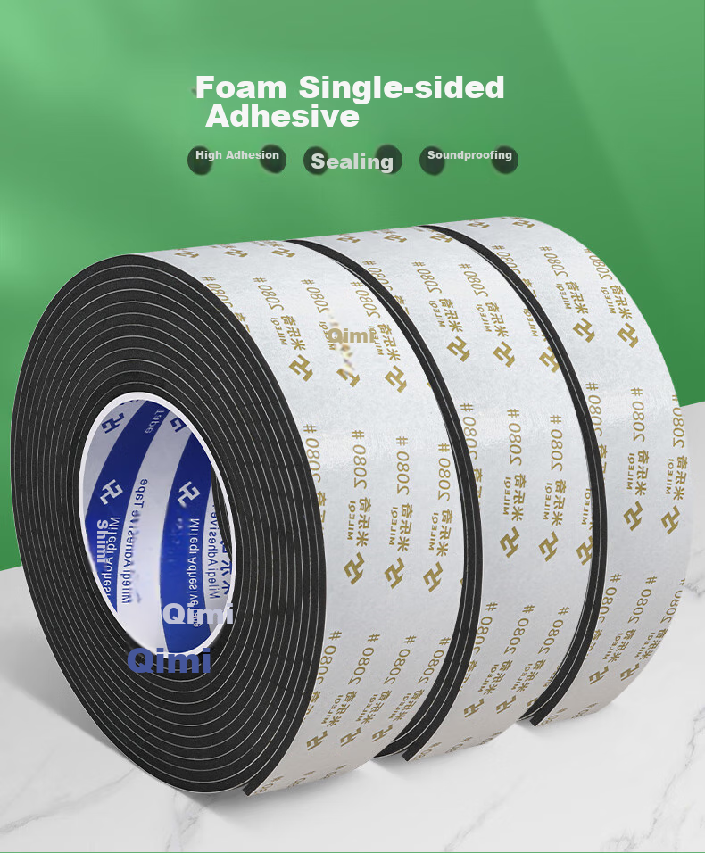 Mileqi Single-Sided Foam Tape, Shock-Absorbing And Anti-Collision, for Door Gaps Sealing And Buffering, 10mm Thick * 25mm Wide * 2m Long, 1 Roll Package 1