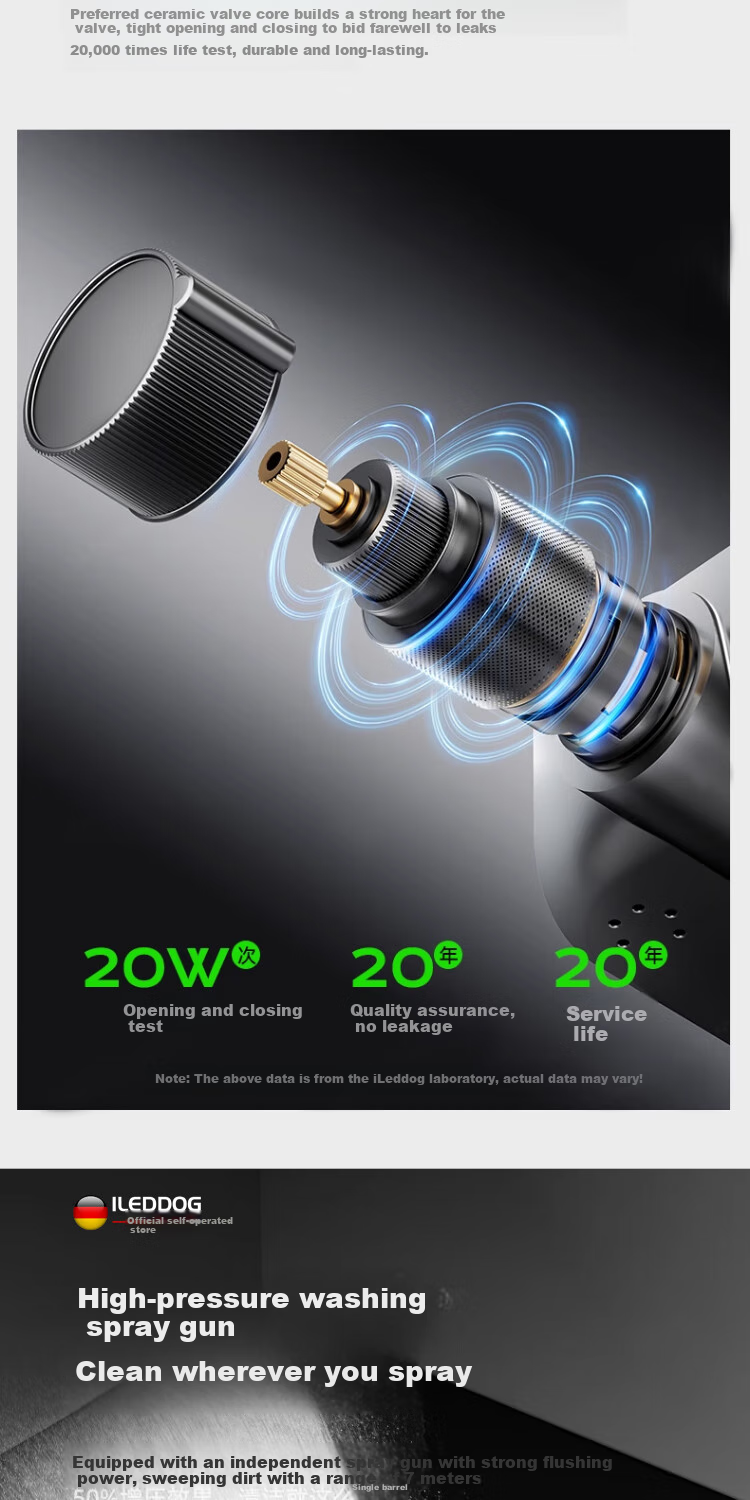ILeddog [Germany] Shower Head Set, Home Full Piano Key Design, Bathroom High-Pressure Shower Head 8006 12