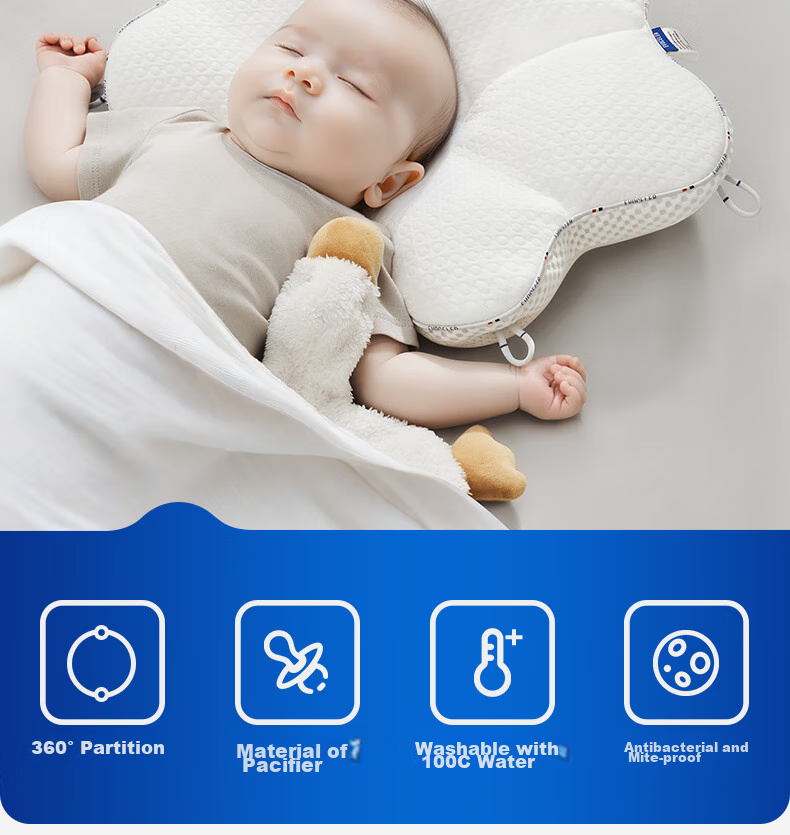 EVOCELER Shaping Pillow for Newborns 0-6 Months, Baby Head Correction Pillow 4