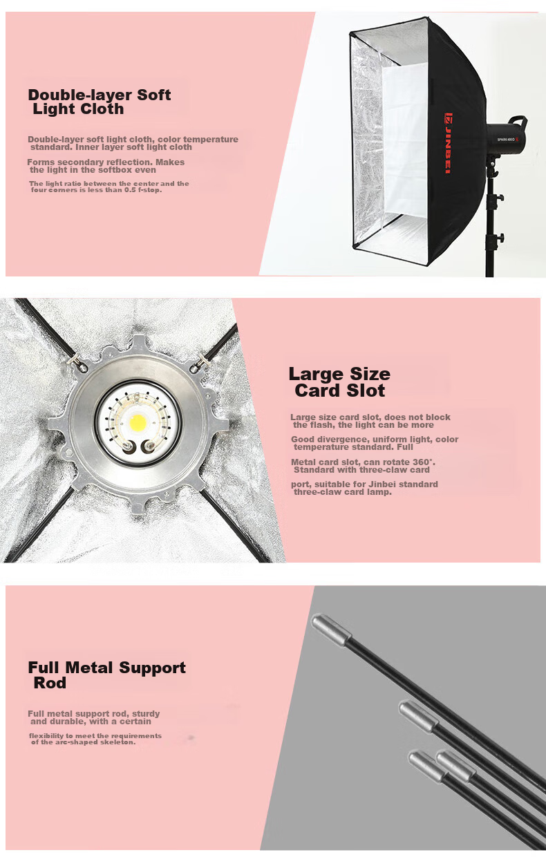 JINBEI M Series Rectangular Octagonal Softbox, Flash Diffusion Cover, Standard Universal Hot Shoe Mount, Photography Studio Equipment Accessory, M-1200 Octagonal Softbox 8