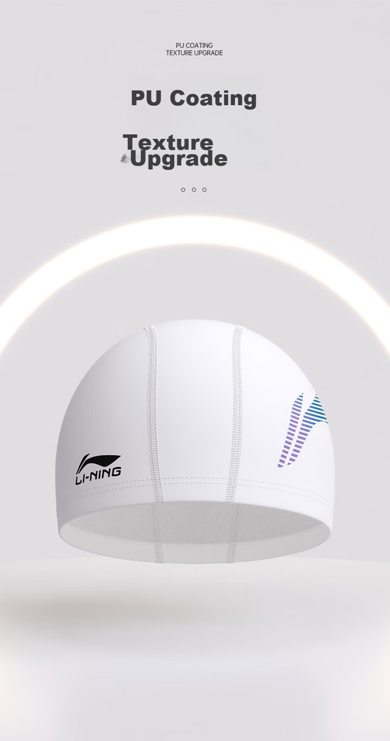 Li-Ning Swimming Cap for Men And Women, Simple Design, PU Coated Long Hair Waterproof Swim Cap, Ear Protection Comfortable Non-Binding LNMT619-2 Pink 4