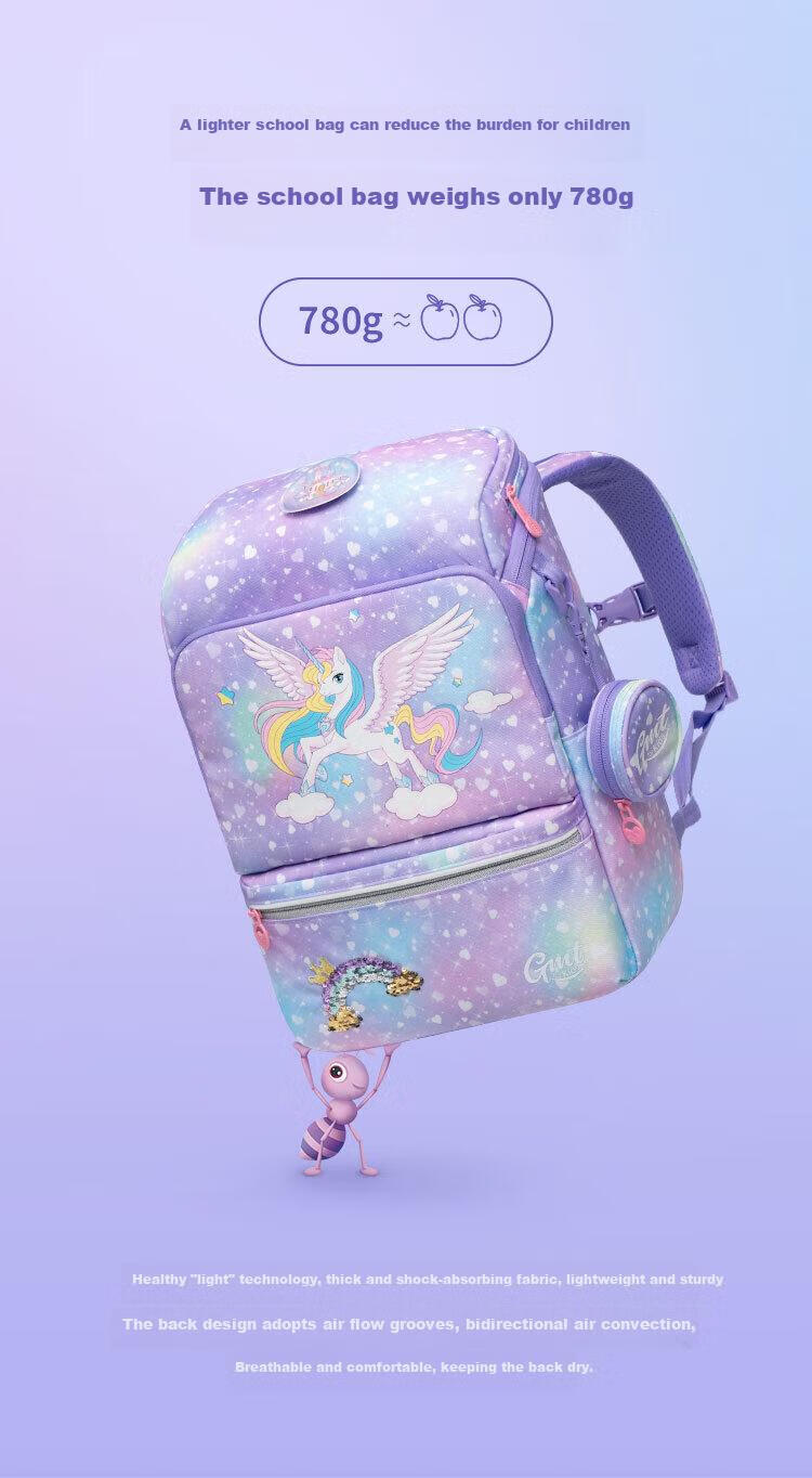 Gmt for Kids Children's Backpack, Lightweight Spine-Protecting And Load-Reducing Shoulder Bag for Primary School Students, Large Capacity Gift for Grades 1-4 Girls, Starlight Mermaid Desig 7