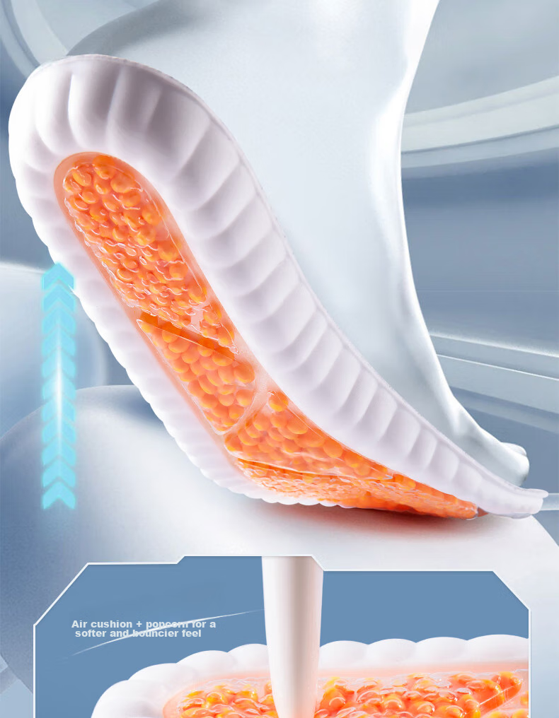 IQGD Insoles for Men, Sports Soft Cushion Cloud Technology Shock-Absorbing Breathable Squishy Feeling Basketball Military Training 8037 Size 43-44 3