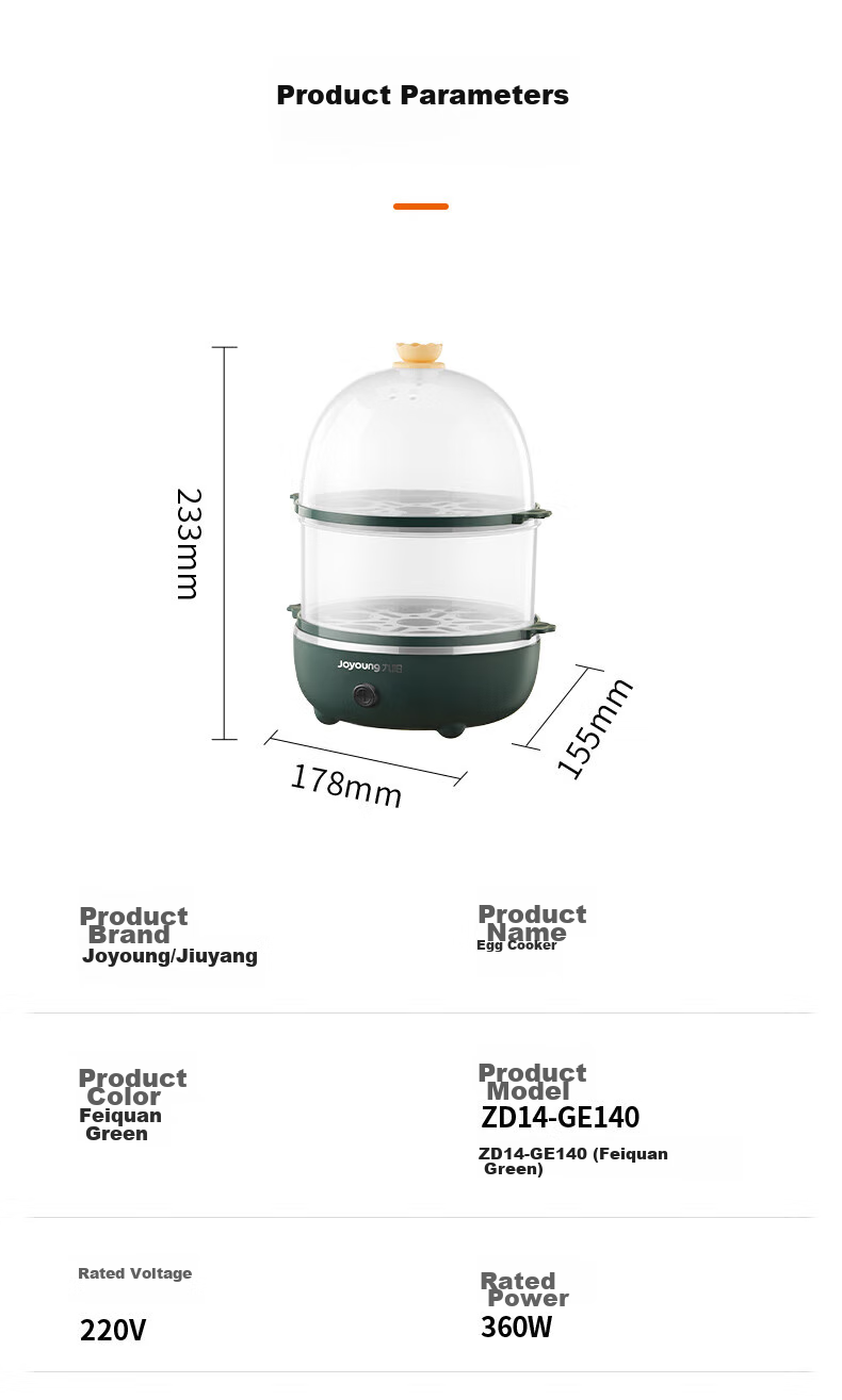 Joyoung Egg Cooker, Multifunctional Smart Steamer, One-Touch Start, Holds 7 Eggs, ZD7-GE130 13