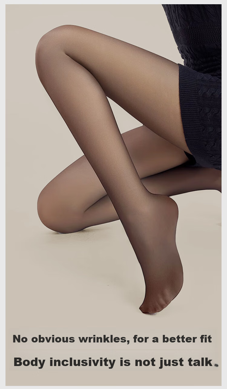 JOAE Black Sheer Skin-Lightening Leg Slimming Base Layer Pants for Women, Spring And Autumn Thin Fleece Warm Black Silk Pantyhose, Shiny Stockings 8