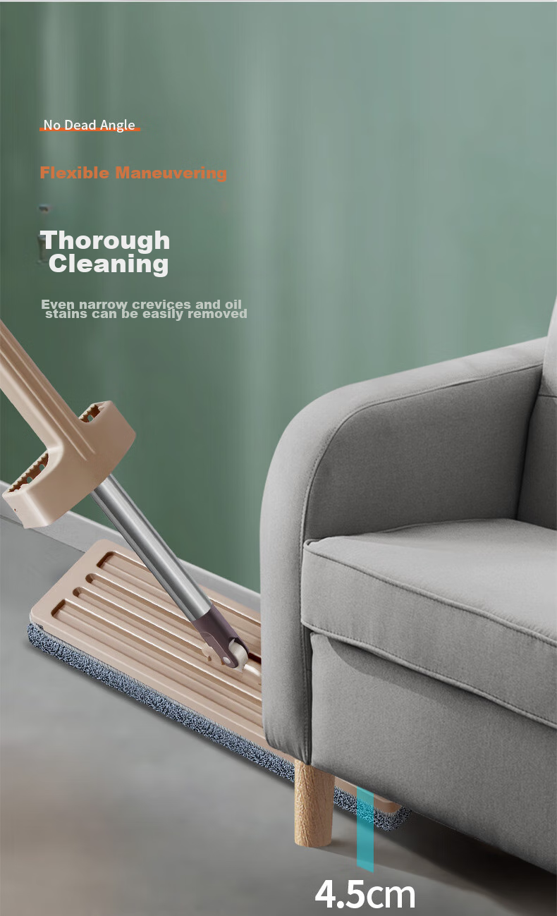 BEKAHIQ Flat Mop, 38cm, 4 Mop Pads, Household All-In No Hand Washing, 2026 Floor Cleaning Wonder, Dust Push Flat Mop 5