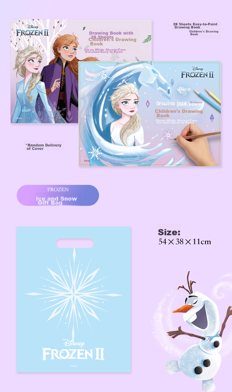 Disney Stationery Set, Elementary School Student Backpack Stationery Gift Box, Girls' Birthday Gift Learning Supplies Large Gift Pack for Ages 12-15 Children's Day Gift, Froze 15