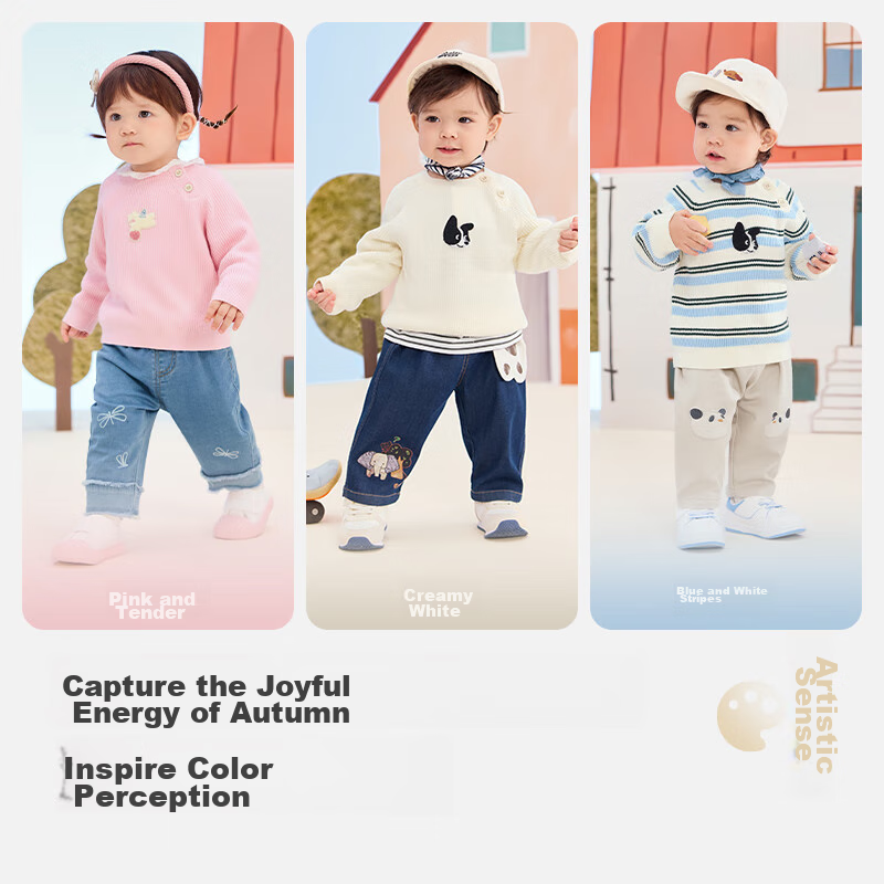 BALABALA Children's Clothing, Kids' Sweater, Boys' Knitwear, Girls' Inner Wear, Autumn Outfit, Loose-Fitting And Versatile