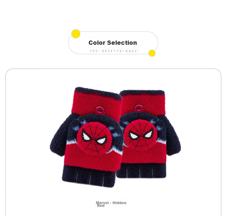 Disney Boys Spider-Man Winter Half-Finger Gloves, Baby Five-Finger Flip-Up Gloves HM70129, Spider-Ma 10