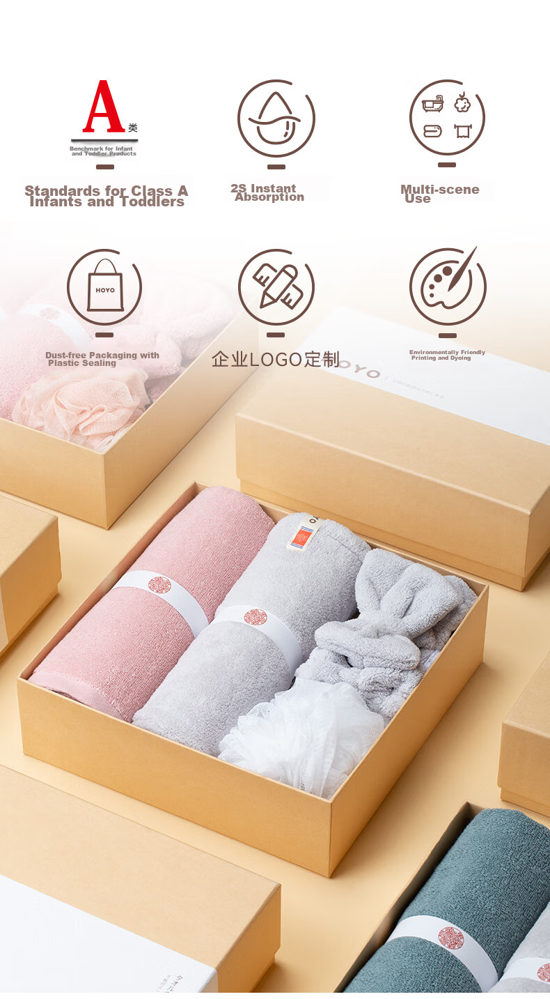 HOYO Japanese Hair Towel, Hair Dryer Cap, Hair Tie, Bath Flower, Toiletry Set of 5 Pieces, Gift Set, High-End Gift Box, Group Purchase, Sports 4