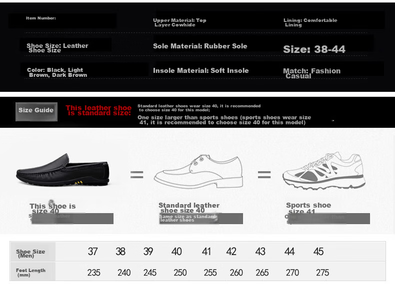 MULINSEN Men's Shoes, Top-Grain Leather, Business Casual Soft-Soled Loafers, Size 42, Black, 19591 3