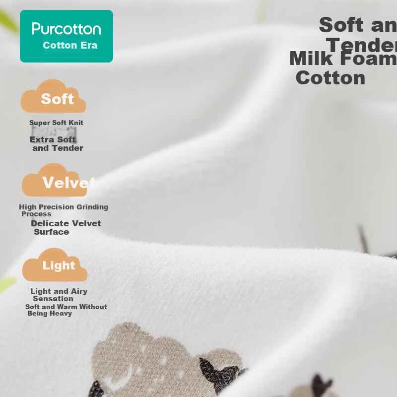 Комбинезон PurCotton для новорожденных, мягкий трикотажный комбинезон, для младенцев, для повседневной носки, размер 59
