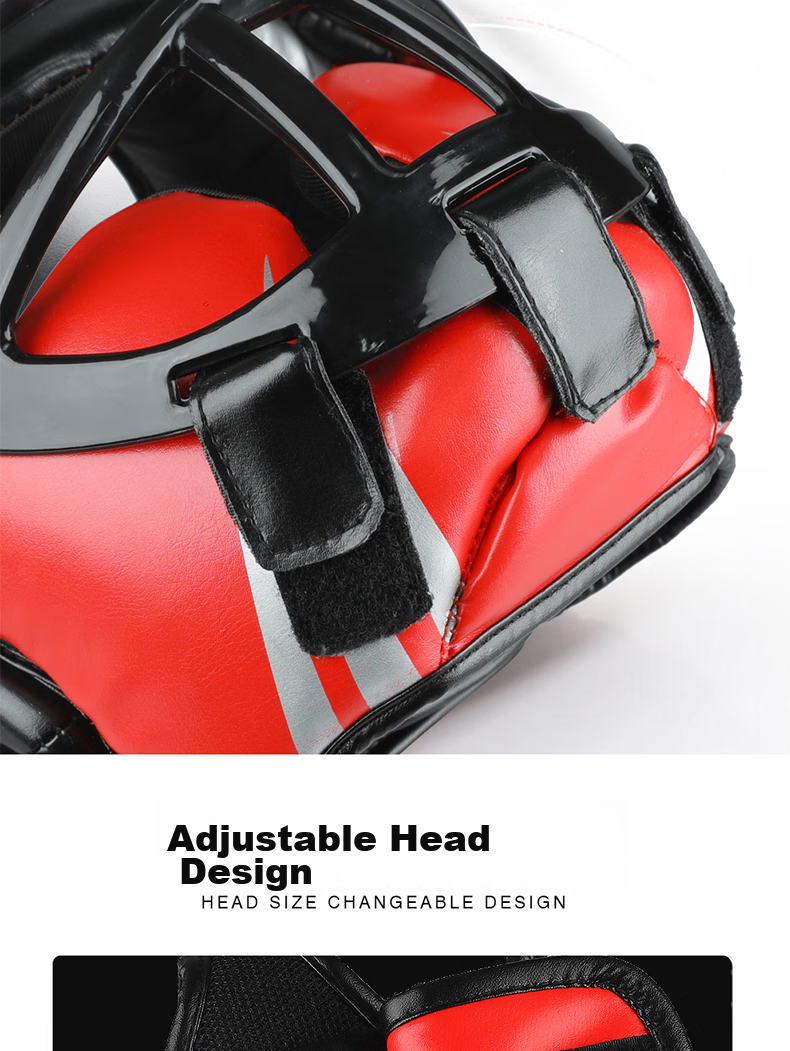 Jingpai Fully Enclosed Boxing Helmet, Adult And Children's Face Guard, Head Protector for Sanda And Taekwondo, Red, Size S 6