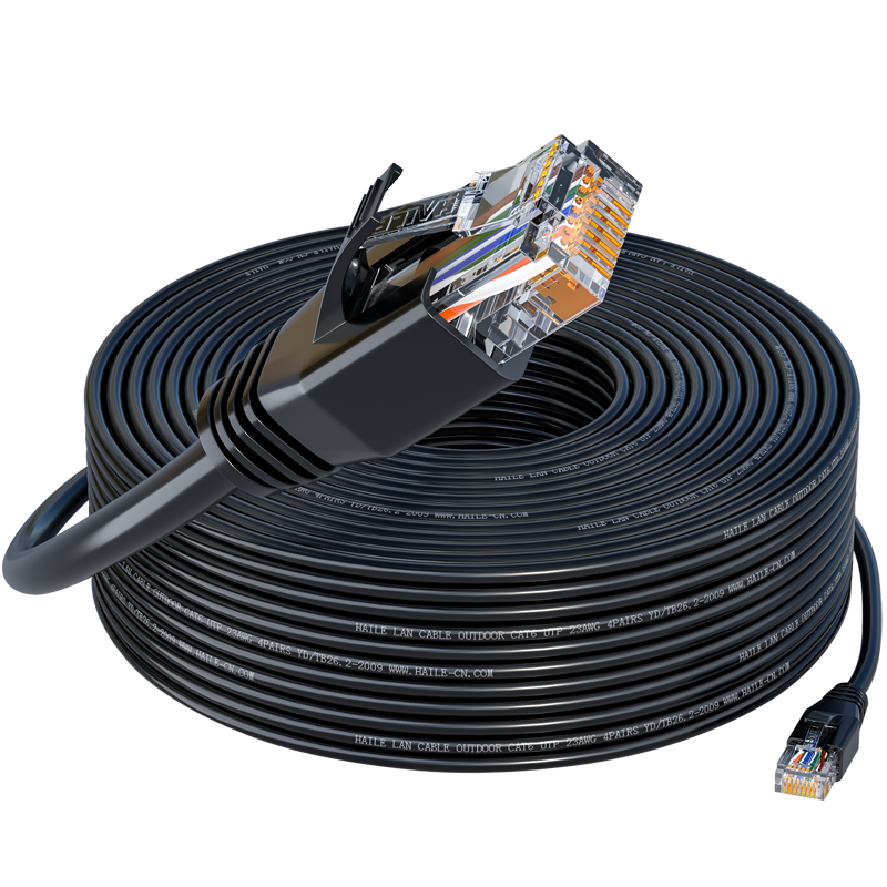 HAILE Category 6 Outdoor Pure Copper Special Network Cable, Computer Broadband Network Patch Cord, Waterproof And Sunproof with RJ45 Connectors, Fully Copper Finished Cable, 10 Meters, HT-7508