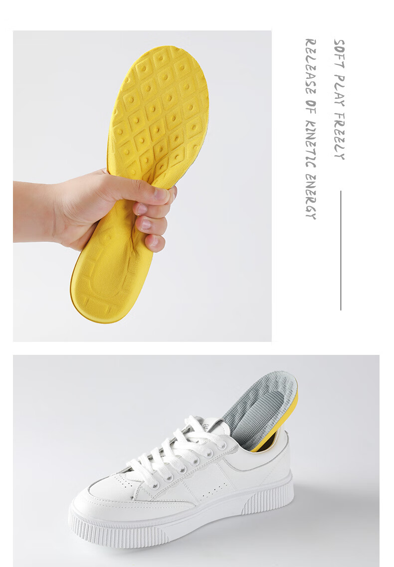 FOOTOPPO Latex Insoles Men Sports Shock Absorption Soft Elastic Thickened Military Training Insoles Women 18
