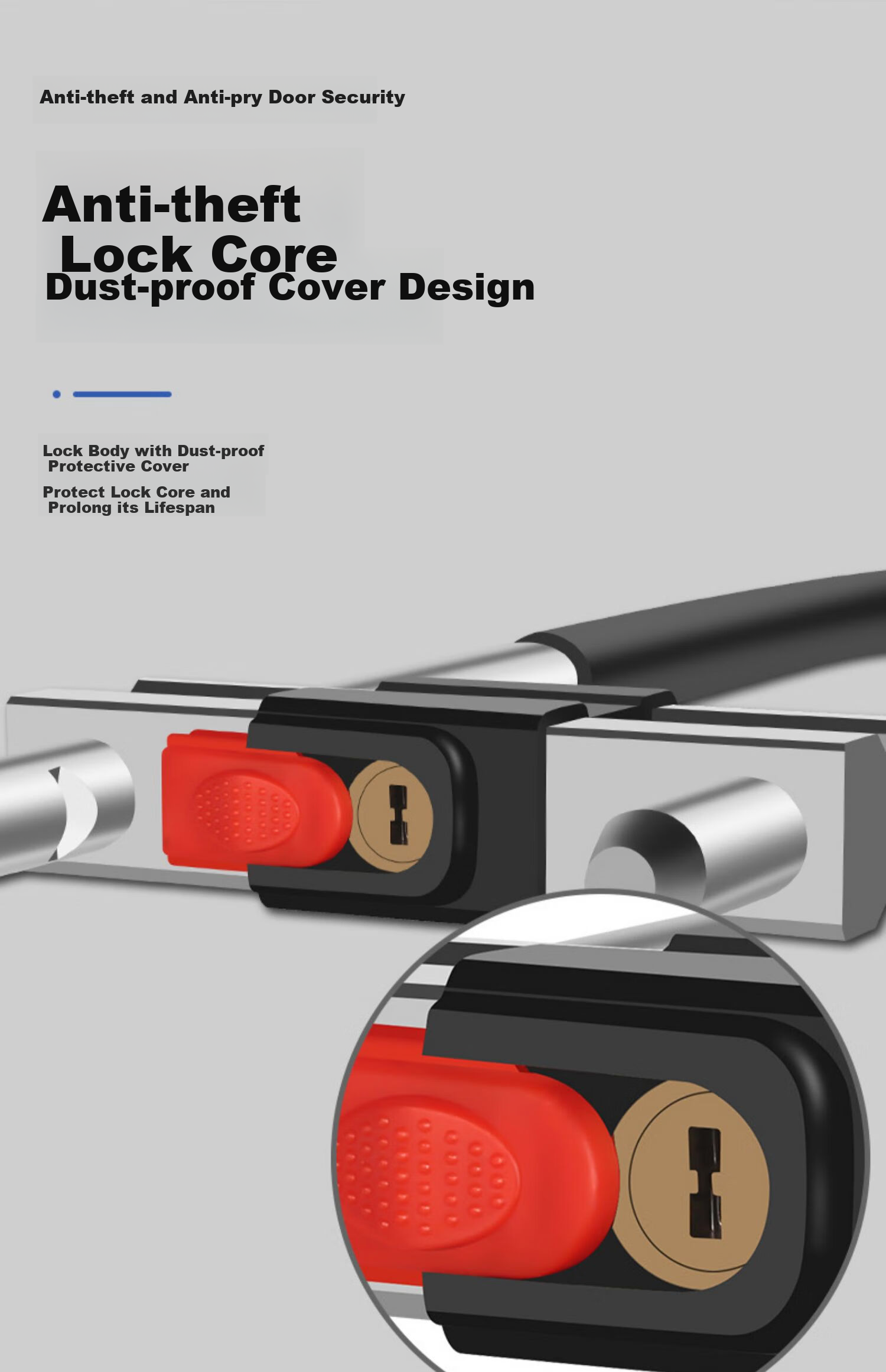 Chugong U-Shaped Lock Double Glass Door Lock C-Grade Lock Cylinder Anti-Shear Anti-Theft Lock Motorcycle Electric Scooter Lock 420 2