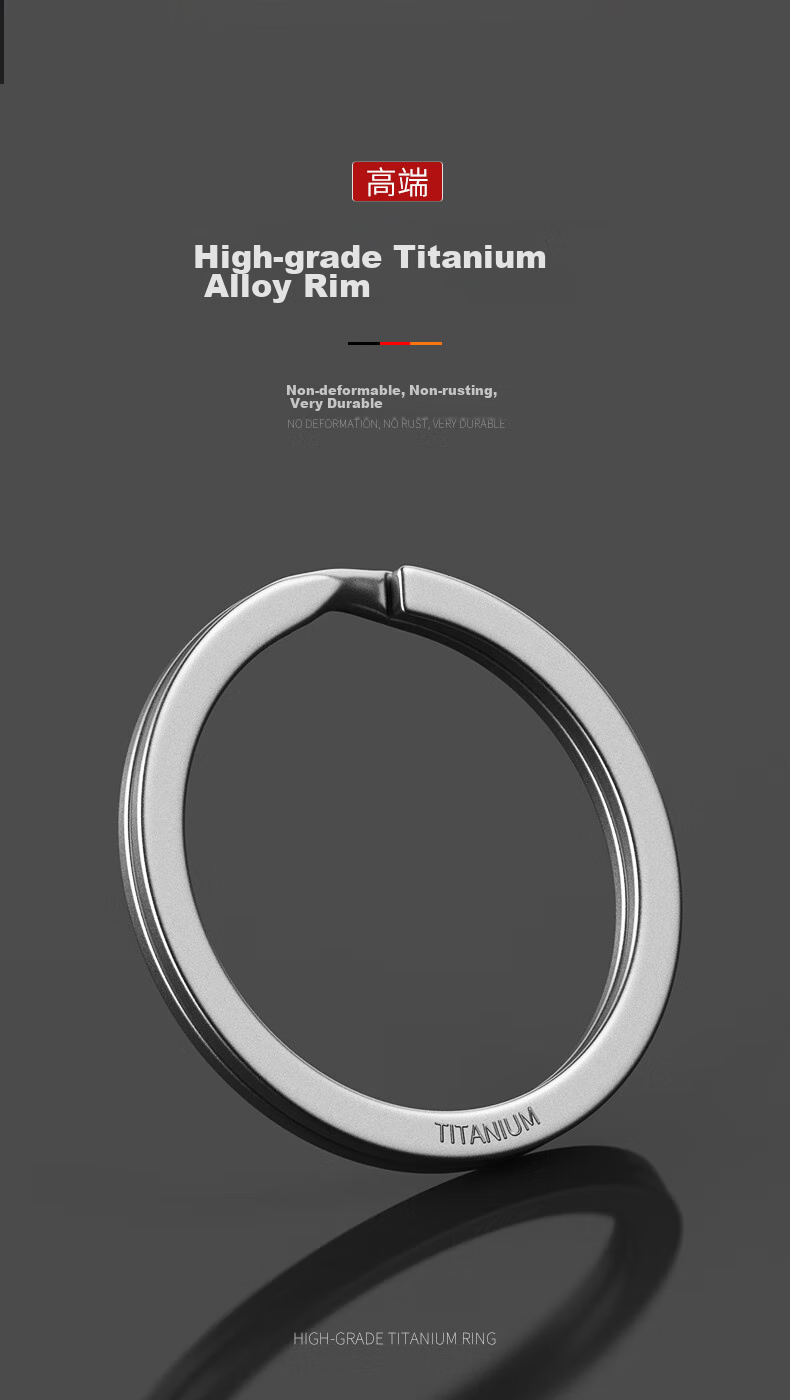 Laiben Titanium Alloy Key Ring, Keychain Ring, Quick-Release Hook, Car Flat Ring, Round Key Ring, Accessories 2