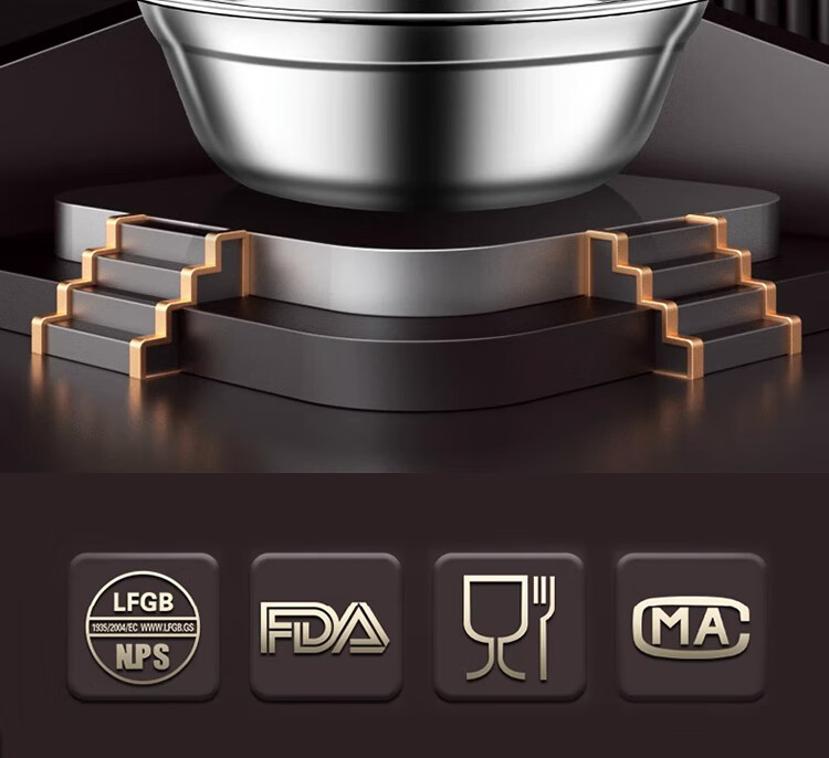Dipuer 304 Stainless Steel Soup Bowl, Food-Grade Seasoning Bowl, Stainless Steel Bowl, Side Dish Bowl, Mixing Bowl, Canteen And School Soup Bowl 2