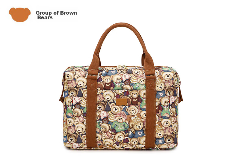 Xiaoxiongyilian Travel Bag, Original Niche Design, Shoulder Crossbody Handheld Large Capacity, Casual Canvas Fashion Trolley Functional Bag for Wome 22