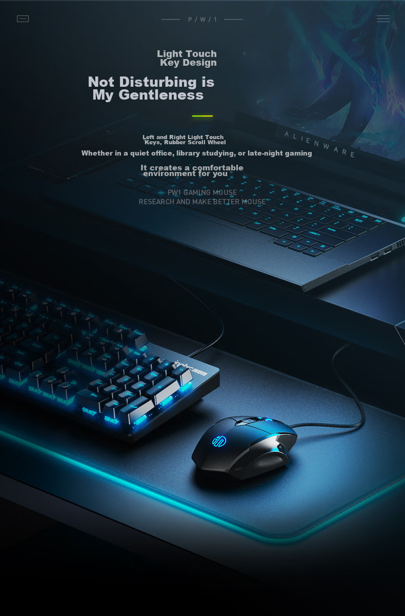 INPHIC PG9 Wired Gaming Mouse, E-Sports Macro, Right-Handed Universal RGB Mouse for PUBG/LOL/CSGO, Compatible with Desktop And Laptop, 12800 DPI, Black 6