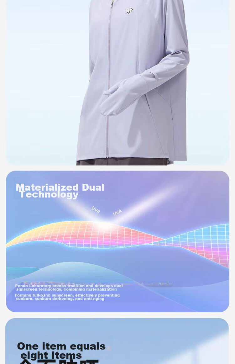 CAMEL Cool-Feeling Breathable Sun Protection Clothing for Women, Comfortable UV-Resistant Skin Coat [Panda Collaboration] A24BZ00175 L 6