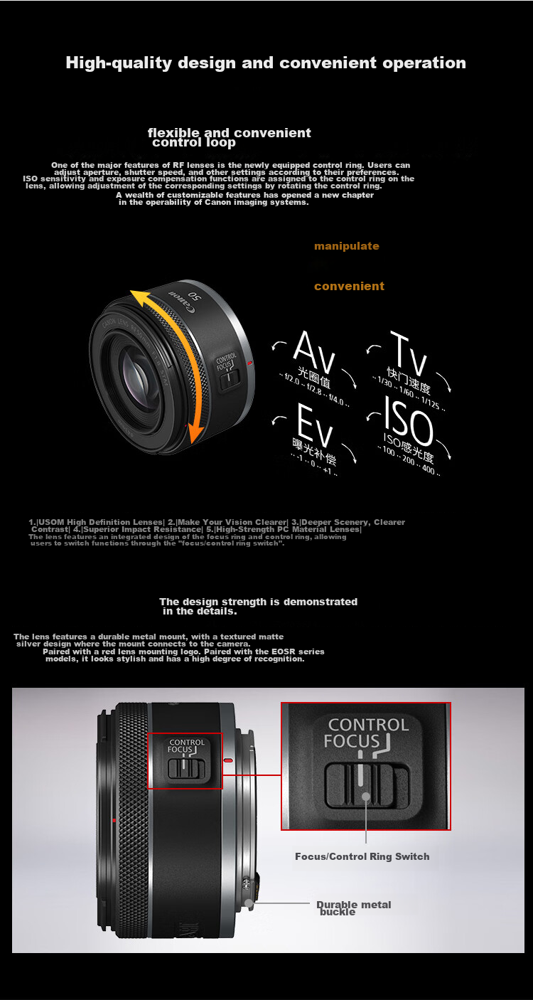 Canon RF50mm F1.8 STM Large Aperture Standard Prime Lens, Portrait Prime Lens for EOS R Series, RF Mount Mirrorless Camera Lens 11