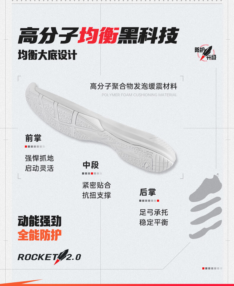 LI-NING Rocket 2.0 Badminton Shoes Parent-Child Couple Professional Competition Training Sports Shoes Cushioned Comfortable Durable 4