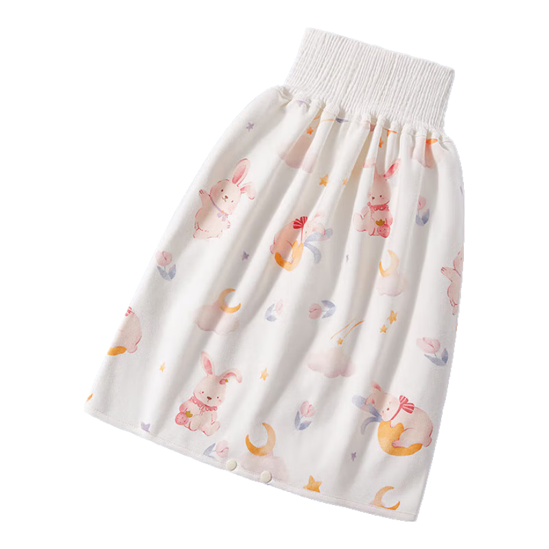 AIBEDILA Baby Diaper Cover, Waterproof Cotton, Washable, Infant Diaper Pad, Urine Protection Device, Size M, Rabbit Desig