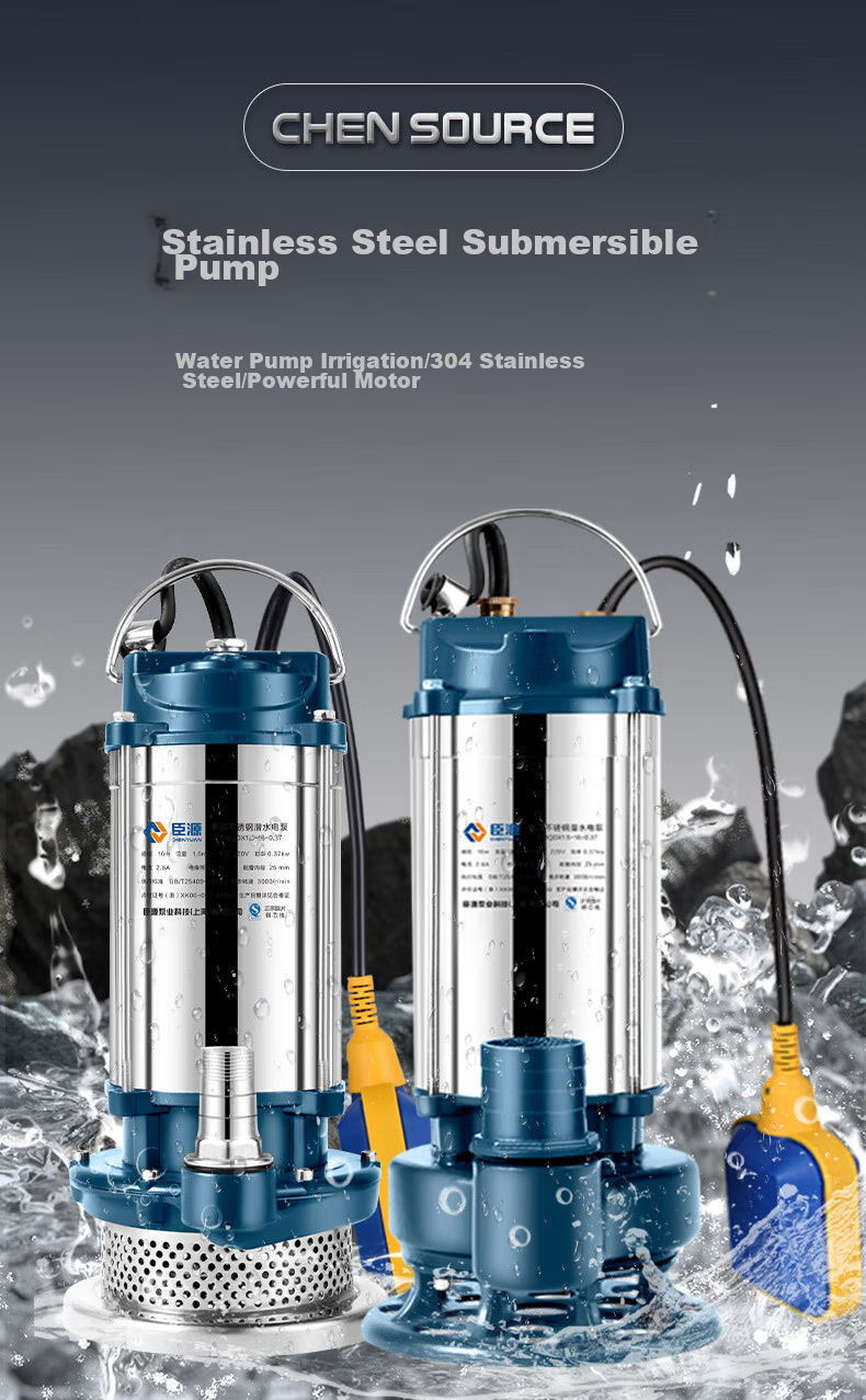 CHENYUAN Submersible Pump, 220V Household And Well Use, Stainless Steel Float Ball Sewage Pump, Automatic Agricultural Drainage Water Pump, Irrigation Pump 1